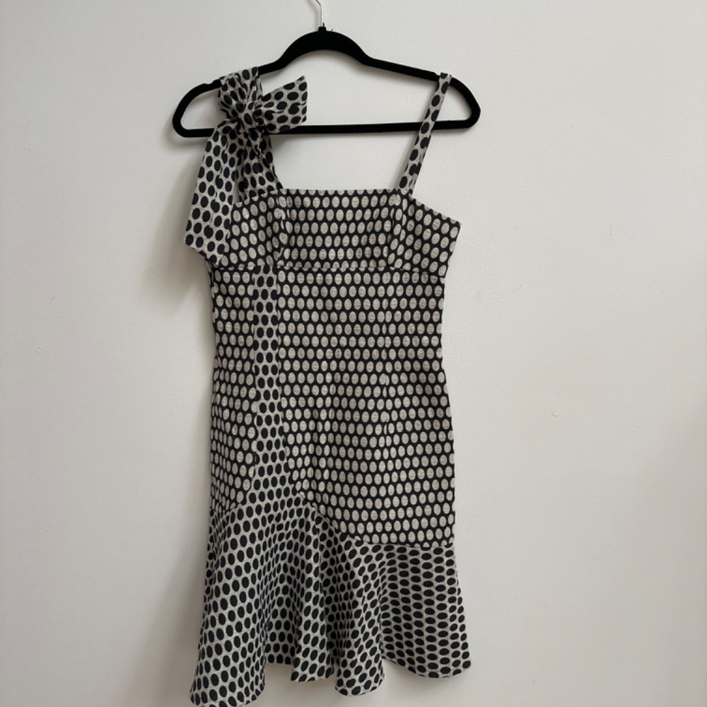 EMPORIO ARMANI Fit and Flare Midi Polka Dot Dress
